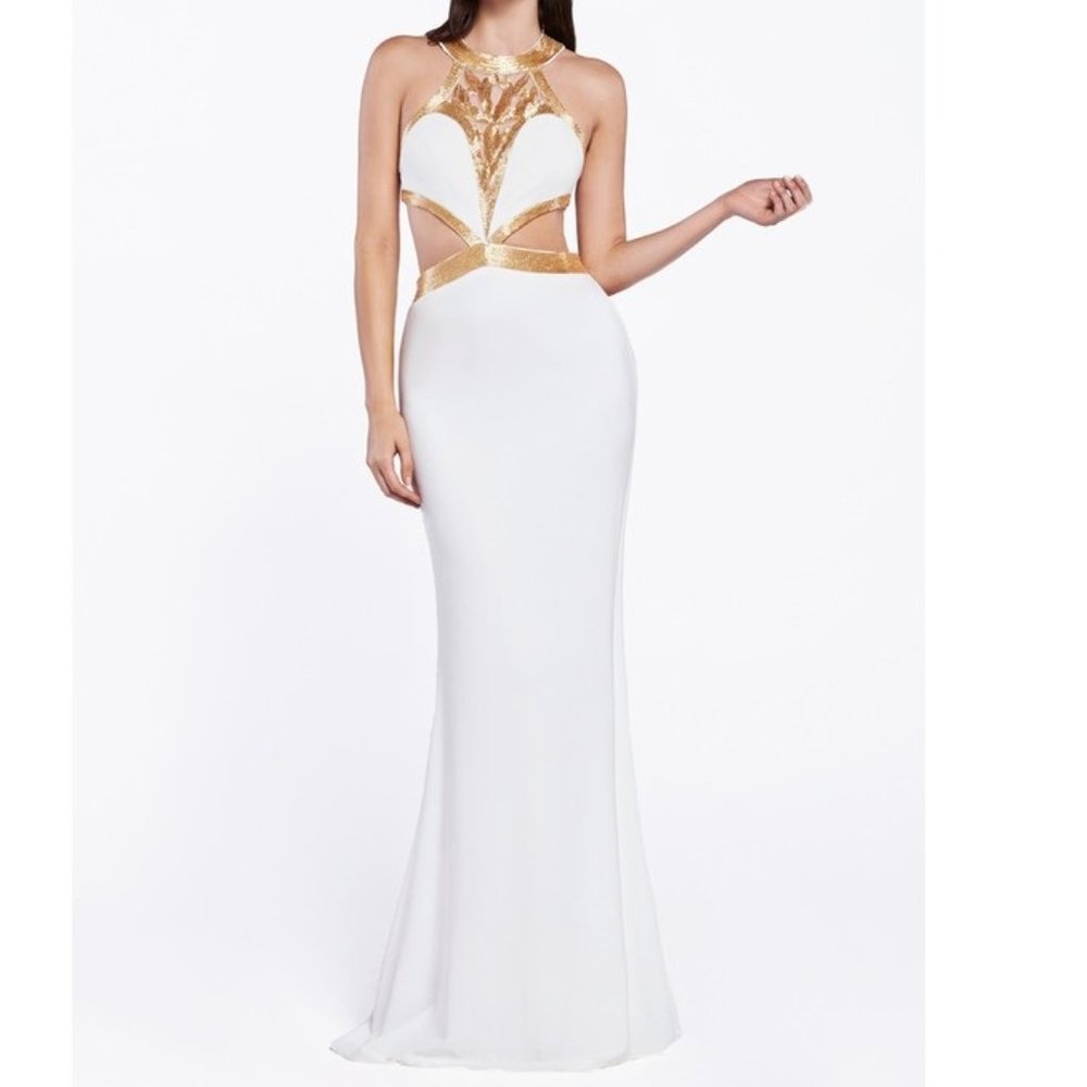 Black/Gold Sleeveless Goddess Gown